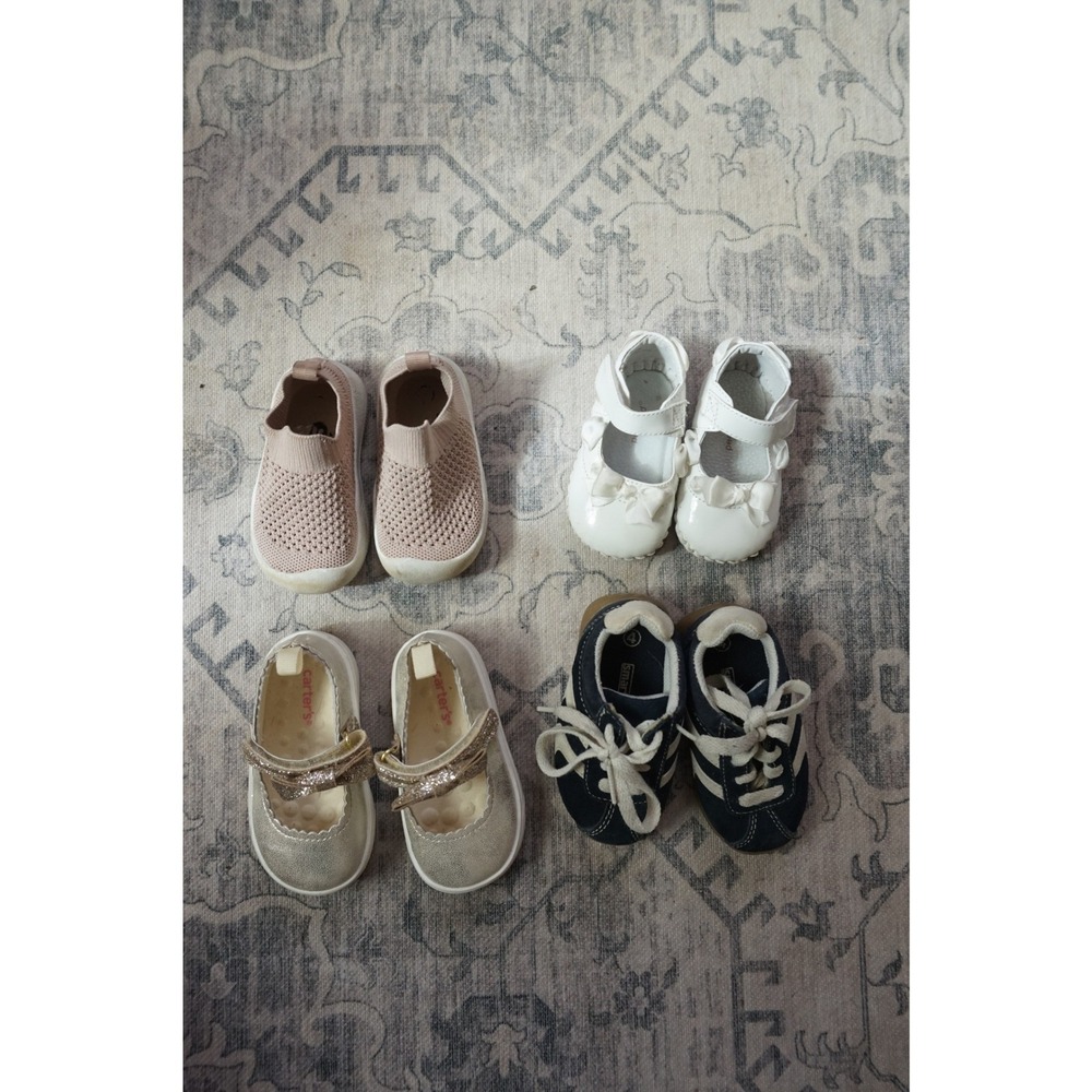 Carters Smartfit Toddler Shoe Bundle Mary Janes Sneakers Knit Flats Multi Size 4